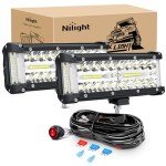 Nilight 7-Inch LED Light Bar - 2 Pack