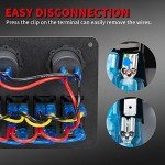 6 Gang Waterproof Rocker Switch Panel with USB