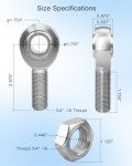 Heim Joint Rod End Kit with Jam Nuts, 2-Pack