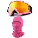 Pink Motorcycle Goggles with Balaclava for Women