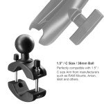 Aluminum Grab Bar Clamp Mount with 1.5'' Ball