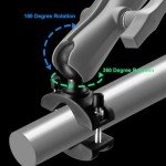 Aluminum Grab Bar Clamp Mount with 1.5'' Ball