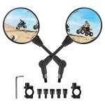 KEMIMOTO 360° Adjustable ATV Side Rearview Mirrors