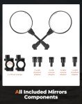 KEMIMOTO 360° Adjustable ATV Side Rearview Mirrors