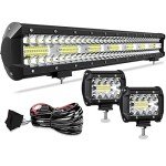 20" LED Light Bar with 4" Fog Lights Set