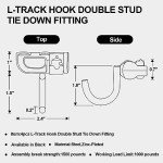 4pcs L-Track Double Stud Tie Down Hooks