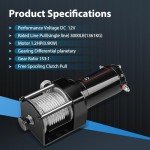 3000LBS Electric ATV/UTV Winch Kit with Remote