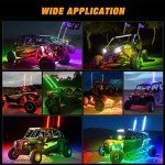 Nilight RGB LED Whip Light and Rock Lights Combo