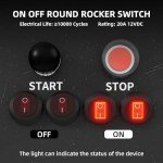 DaierTek Waterproof Rocker Switch with Red LED - 5pcs