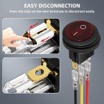 DaierTek Waterproof Rocker Switch with Red LED - 5pcs