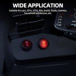 DaierTek Waterproof Rocker Switch with Red LED - 5pcs