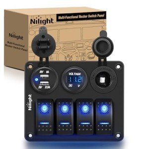 Nilight Waterproof 4 Gang Switch Panel with USB