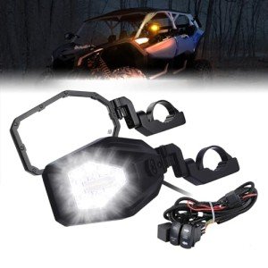KEMIMOTO UTV Side Mirrors with Lights