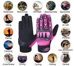 ALPHA CYCLE GEAR Black/Pink Moto Sports Gloves