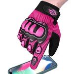 ALPHA CYCLE GEAR Black/Pink Moto Sports Gloves