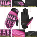 ALPHA CYCLE GEAR Black/Pink Moto Sports Gloves