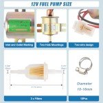 Universal 12V Electric Fuel Pump Kit with Line