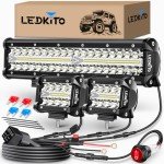 LEDKITO 12" Light Bar & 2x 4" Pod Lights