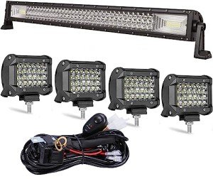 32" LED Light Bar with 4 LED Pods Bundle