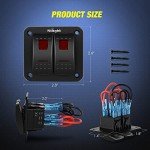 Nilight 2 Gang Waterproof Rocker Switch Panel