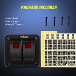 Nilight 2 Gang Waterproof Rocker Switch Panel