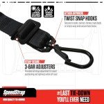 Heavy-Duty 3-Point Tire Ratchet Tie-Down Strap