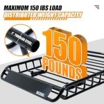 MaxxHaul Steel Roof Rack Cargo Carrier Basket