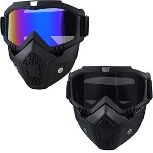 Adjustable Crossbody Goggles with Face Mask for ATV