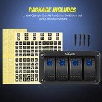Nilight 4 Gang Rocker Switch Panel with Blue Backlight
