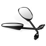 Black Retro Side Rearview Mirrors for ATVs & Bikes