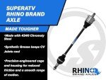 SuperATV Heavy Duty Rhino Brand Rear Axle for 2016-2021 Polaris RZR XP/XP 4 Turbo | 1 Rear Axle | Made with 4340 Chromoly Steel | High Articulation Angles