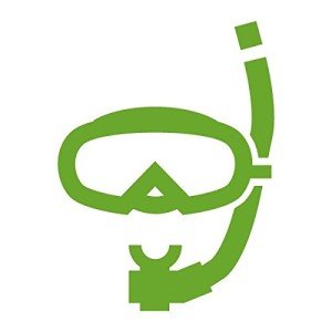 Pun Snorkel and Goggles Vinyl Decal - Lime Green