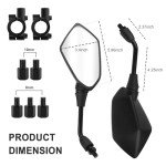 2PCS Adjustable 360° Motorcycle Side Mirrors