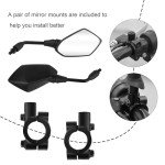 2PCS Adjustable 360° Motorcycle Side Mirrors