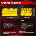 4WDKING 4" Yellow LED Pods for Off-Road Vehicles