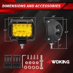 4WDKING 4" Yellow LED Pods for Off-Road Vehicles