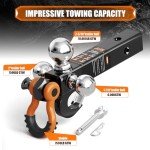 Tri Ball Mount Hitch with Tow Hook and Shackle
