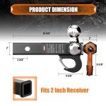 Tri Ball Mount Hitch with Tow Hook and Shackle