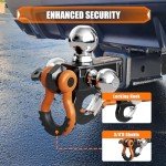 Tri Ball Mount Hitch with Tow Hook and Shackle