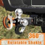 Tri Ball Mount Hitch with Tow Hook and Shackle