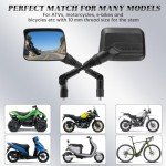 Impact-Resistant ATV Motorcycle Mirrors - 2 Pack