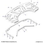 Polaris OEM Black ATV Rear Rack, Part 1016782-329