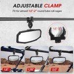 Adjustable UTV Rear View Mirror for 1.5-2.0" Roll Cages