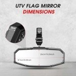 Adjustable UTV Rear View Mirror for 1.5-2.0" Roll Cages