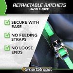 SMARTSTRAPS Retractable Ratchet Tie Downs - 4 Pack