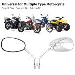 Universal 10mm Chrome ATV Rear View Mirrors