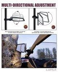 UTV Aluminum Side Mirrors with USA Flag Design