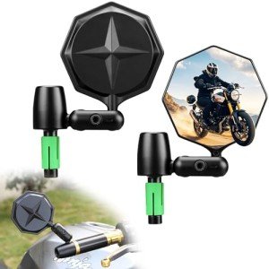 Adjustable Bar End Mirrors for Motorcycles (2-Pack)