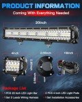 LEDKITO 20" LED Light Bar & 4" Pod Kit