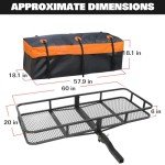 WEIZE 60" Hitch Mount Cargo Carrier with Bag